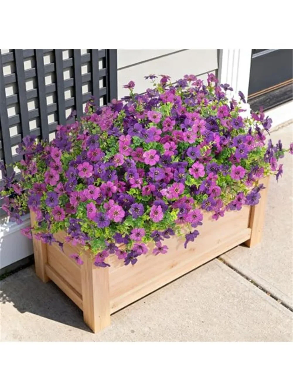 Artificial Daisy Flowers Light Purple Faux Outdoor Plants Eucalyptus 12 Bundles